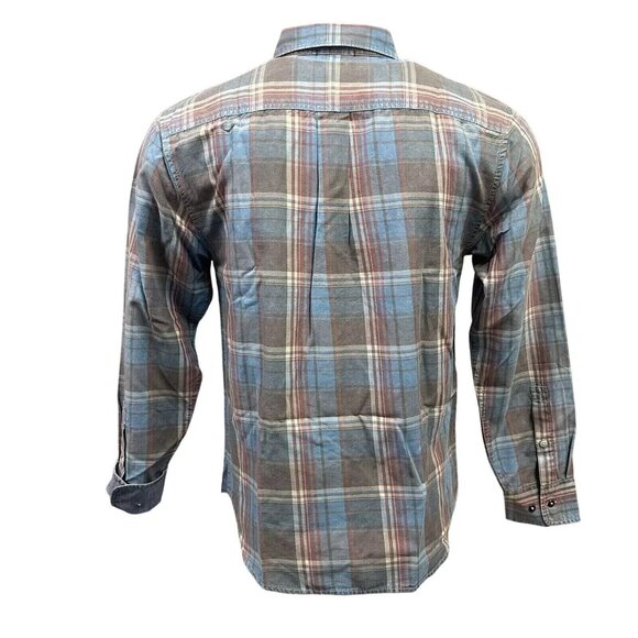 Tommy Bahama Men's 4XB Fog Gray Distressed Fresno Plaid Reverse Print Shirt - Picture 2 of 9